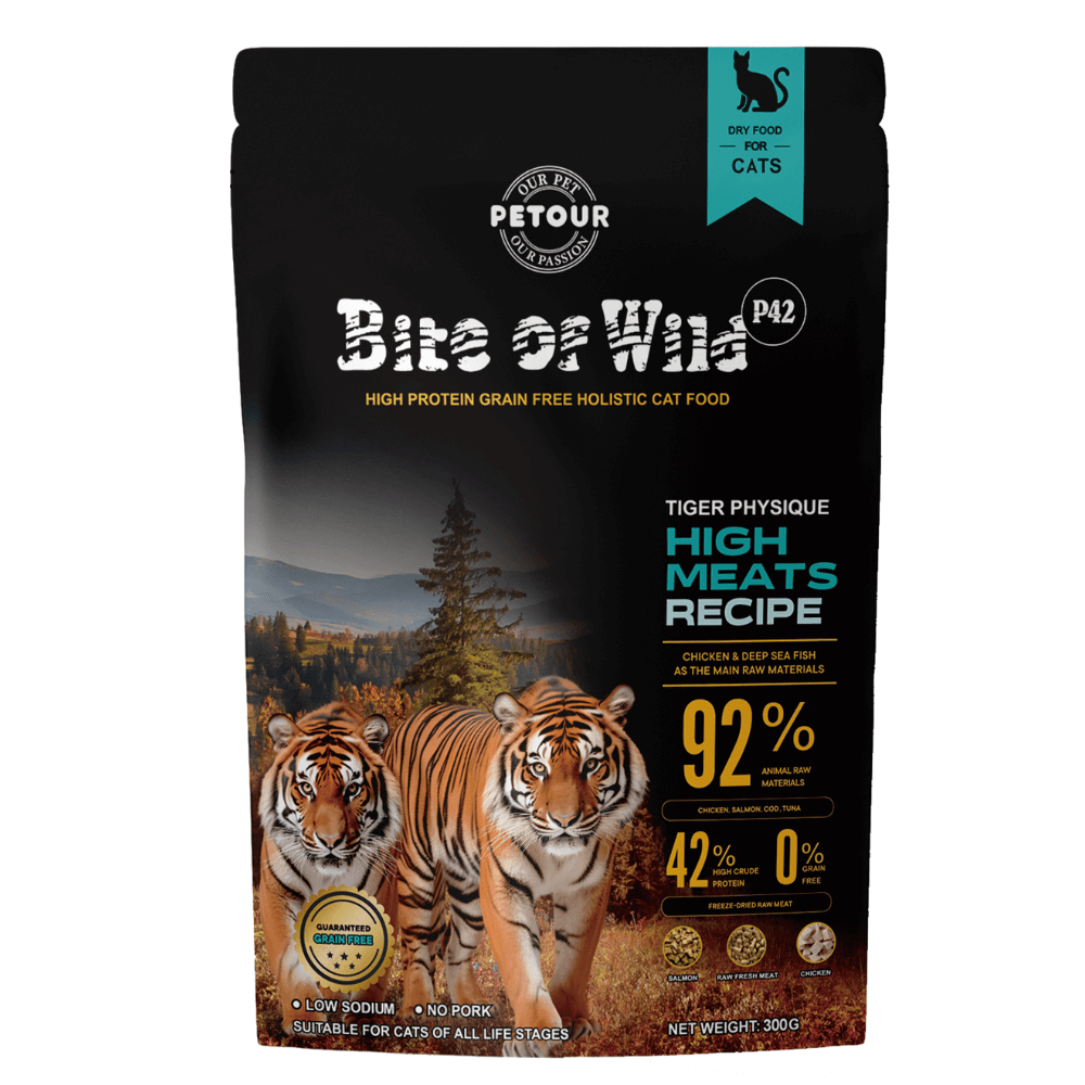 อาหารแมวผสมฟรีซดราย BITE OF WILD สูตร P42 HOLISTIC GRAIN FREE รสไก่และปลาทะเลน้ำลึก 300 กรัม_1